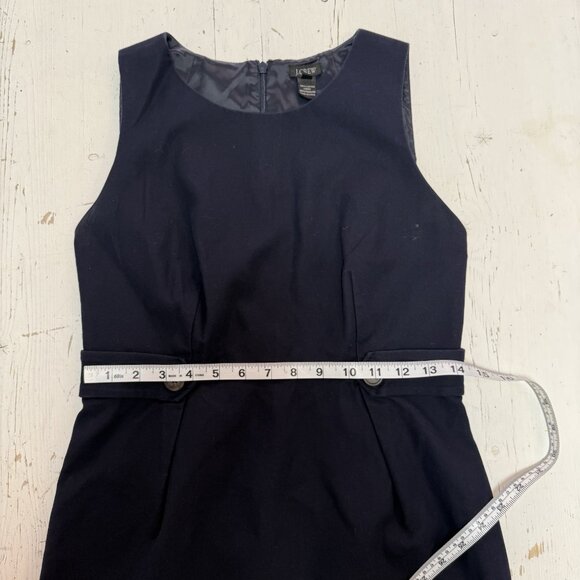 J. Crew Sheath Dress Size 4 Petite Cotton Retro Pinafore Button Waist Twill - Picture 9 of 11